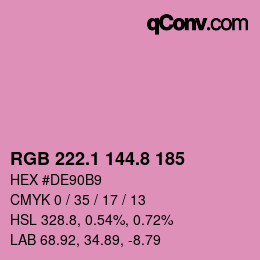 カラーコード: RGB 222.1 144.8 185 | qconv.com