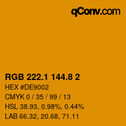 カラーコード: RGB 222.1 144.8 2 | qconv.com
