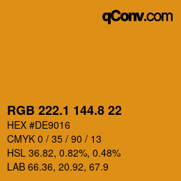 Color code: RGB 222.1 144.8 22 | qconv.com