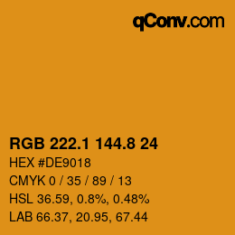 Color code: RGB 222.1 144.8 24 | qconv.com