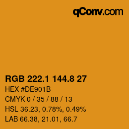 Color code: RGB 222.1 144.8 27 | qconv.com