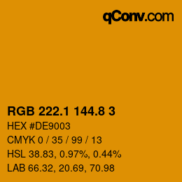 カラーコード: RGB 222.1 144.8 3 | qconv.com