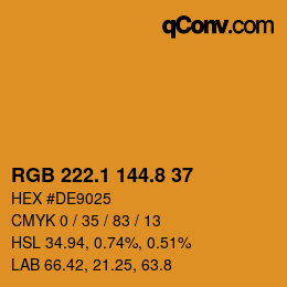 Code couleur: RGB 222.1 144.8 37 | qconv.com