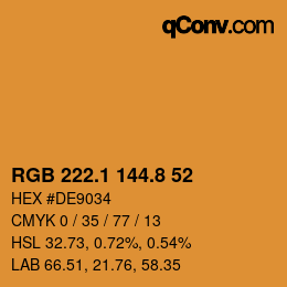 Farbcode: RGB 222.1 144.8 52 | qconv.com