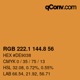 Color code: RGB 222.1 144.8 56 | qconv.com