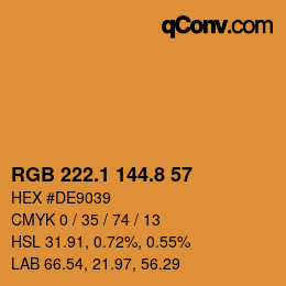 カラーコード: RGB 222.1 144.8 57 | qconv.com
