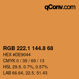 Farbcode: RGB 222.1 144.8 68 | qconv.com