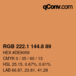Farbcode: RGB 222.1 144.8 89 | qconv.com