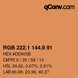 Color code: RGB 222.1 144.8 91 | qconv.com