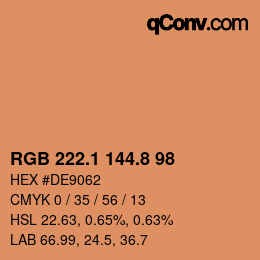 Farbcode: RGB 222.1 144.8 98 | qconv.com