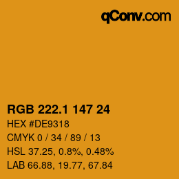Color code: RGB 222.1 147 24 | qconv.com