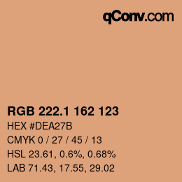Color code: RGB 222.1 162 123 | qconv.com