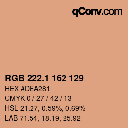Color code: RGB 222.1 162 129 | qconv.com