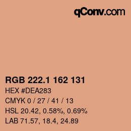 Farbcode: RGB 222.1 162 131 | qconv.com
