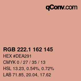 カラーコード: RGB 222.1 162 145 | qconv.com