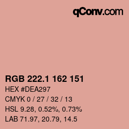 Código de color: RGB 222.1 162 151 | qconv.com