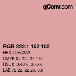 カラーコード: RGB 222.1 162 162 | qconv.com