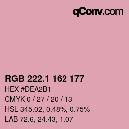 カラーコード: RGB 222.1 162 177 | qconv.com