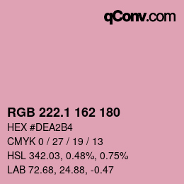 カラーコード: RGB 222.1 162 180 | qconv.com
