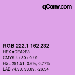 カラーコード: RGB 222.1 162 232 | qconv.com