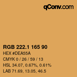カラーコード: RGB 222.1 165 90 | qconv.com