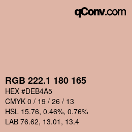Color code: RGB 222.1 180 165 | qconv.com
