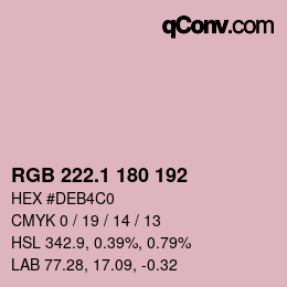 カラーコード: RGB 222.1 180 192 | qconv.com