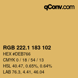 カラーコード: RGB 222.1 183 102 | qconv.com