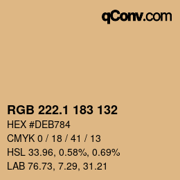 Color code: RGB 222.1 183 132 | qconv.com