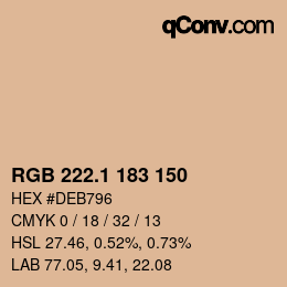 カラーコード: RGB 222.1 183 150 | qconv.com