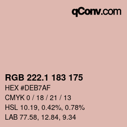 カラーコード: RGB 222.1 183 175 | qconv.com