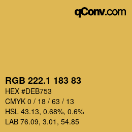 カラーコード: RGB 222.1 183 83 | qconv.com