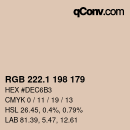 Color code: RGB 222.1 198 179 | qconv.com