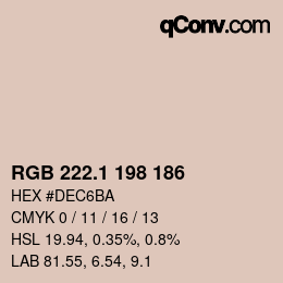 カラーコード: RGB 222.1 198 186 | qconv.com