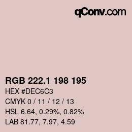 カラーコード: RGB 222.1 198 195 | qconv.com