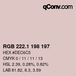 カラーコード: RGB 222.1 198 197 | qconv.com