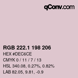 カラーコード: RGB 222.1 198 206 | qconv.com