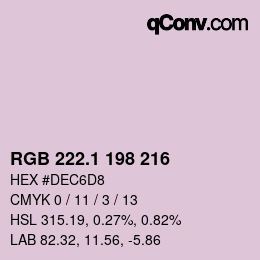 カラーコード: RGB 222.1 198 216 | qconv.com