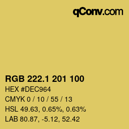 カラーコード: RGB 222.1 201 100 | qconv.com