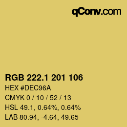 カラーコード: RGB 222.1 201 106 | qconv.com