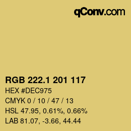 カラーコード: RGB 222.1 201 117 | qconv.com
