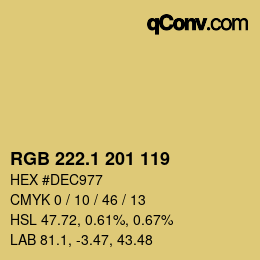 カラーコード: RGB 222.1 201 119 | qconv.com