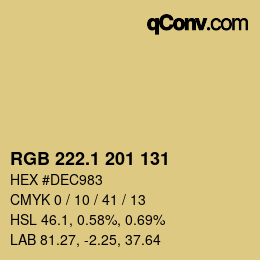 カラーコード: RGB 222.1 201 131 | qconv.com