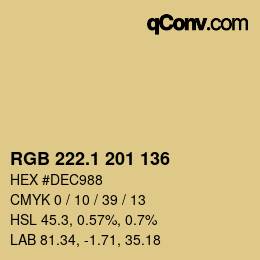カラーコード: RGB 222.1 201 136 | qconv.com