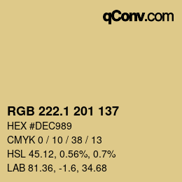 Color code: RGB 222.1 201 137 | qconv.com