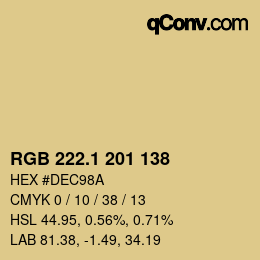 カラーコード: RGB 222.1 201 138 | qconv.com