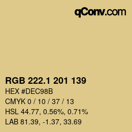 カラーコード: RGB 222.1 201 139 | qconv.com