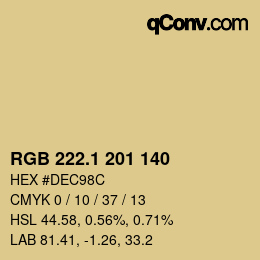 カラーコード: RGB 222.1 201 140 | qconv.com