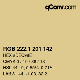 カラーコード: RGB 222.1 201 142 | qconv.com