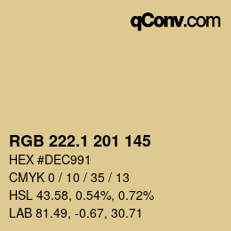 カラーコード: RGB 222.1 201 145 | qconv.com